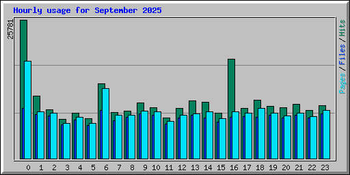 Hourly usage for September 2025