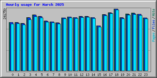 Hourly usage for March 2025
